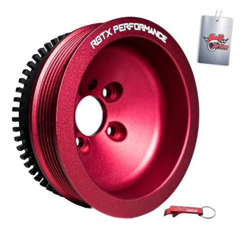 Imagem 5 de 6 de Kit Polia Vw Ap Poly V Vermelha - Rgtx