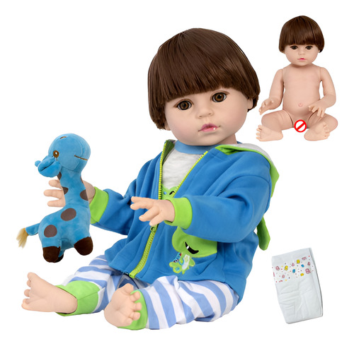 Bebe Reborn Menino Girafinha Realista 46cm Com Acessórios