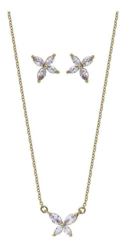 Juego Set Anne Klein Collar Y Aretes Dorado