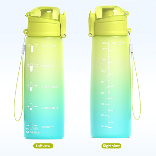 Botella De Agua Deportiva Motivacional De 950 Ml Con Tapa A