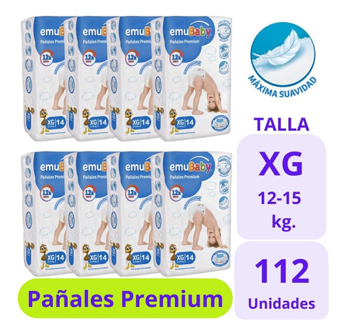 Emubaby Pañal Premium Talla Xg 8x14uds