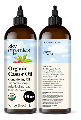 Orgánico Aceite De Ricino By Cielo Organics 16oz:, Prensad.