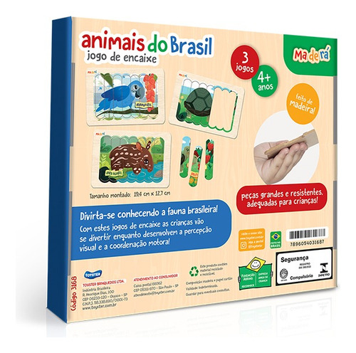 Animais Do Brasil - Jogo De Encaixe - Toyster Brinquedos