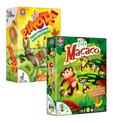 2 Jogos Brinquedos Estrela Pula Macaco + Pinote Estrela