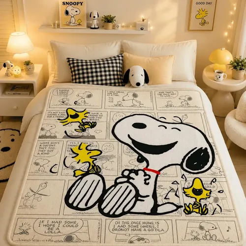Manta Coberta Infantil Confortavel 2,2x1,5 Tema Snoopy Estampa - foto 1