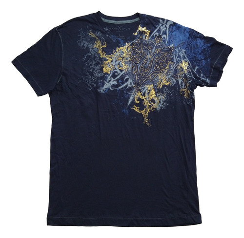 Playera Marc Ecko Azul/dorado