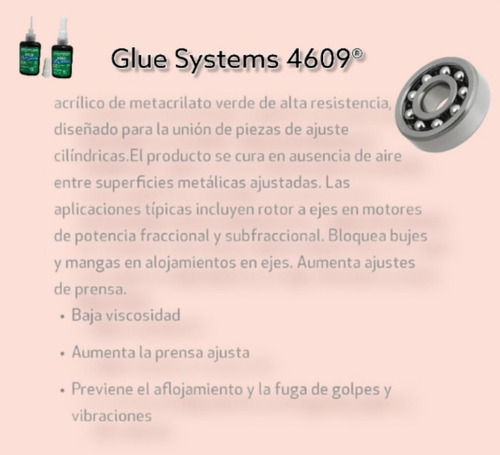 Retenedor Tipo Loctite 609 Glue System(gs-609)50ml 3 Piezas.