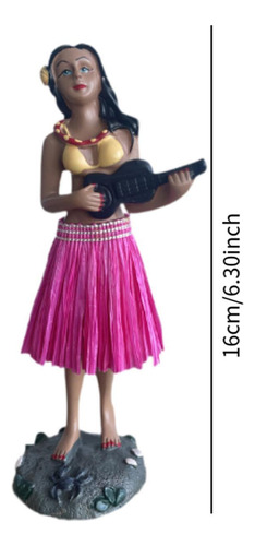 Muñeca Hawaiana Para Tablero De Falda Roja Rosa