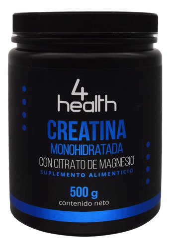 Creatina Monohidratada Con Citrato Magnesio 500 G 4 Health Sabor Sin Sabor