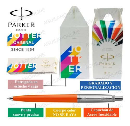 Boligrafo Jotter Originals Parker Acero Negro Apta Grabado