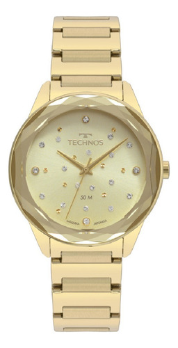 Relógio Technos Feminino Crystal Dourado 2036mkh4x