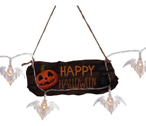 Guirnalda Murciélagos Luz Led Decoración Miedo Halloween Luces Colores Ele-Gate