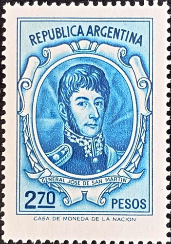 Argentina, Sello Gj 1633 San Martín 2,70p 1974 Mint L17123