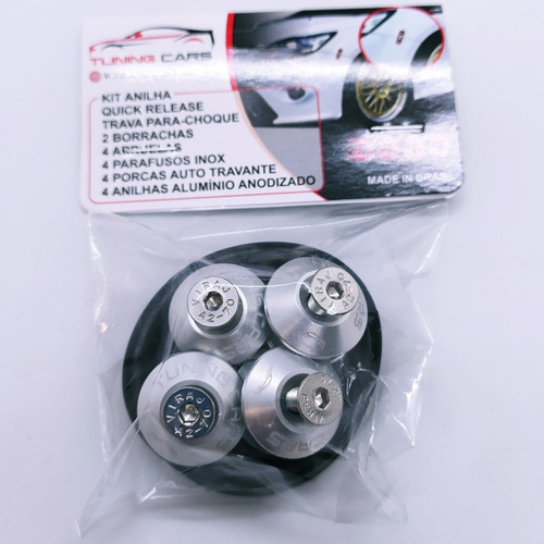 Anilha Trava Para-choque Quick Release Rebaixado Kit 4 Pçs