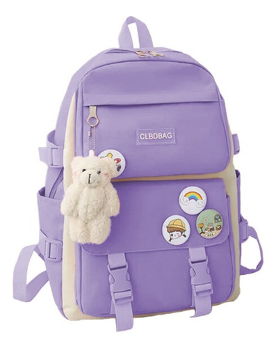 Bolso De Oso Mochila Escolar 5 Pzas