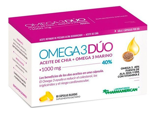 Omega 3 Duo Aceite De Chia + Omega 3 Marino 60 Cápsulas