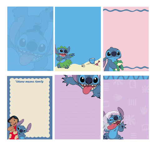 Block De Notas Mooving Stitch Kawaii C/ 120 Hojas Tapa Dura Stitch