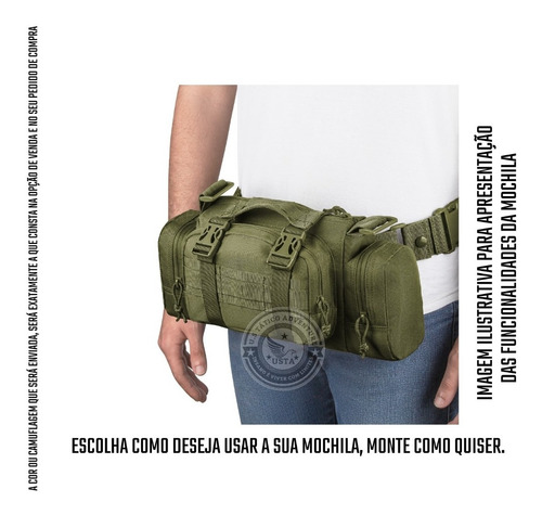 Mochila Militar Desmontável Notebook Preta -brforce Original