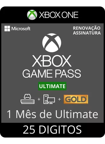 Game Pass Ultimate 1 Mês - 25 Dígitos - Xbox One - Xs - Pc