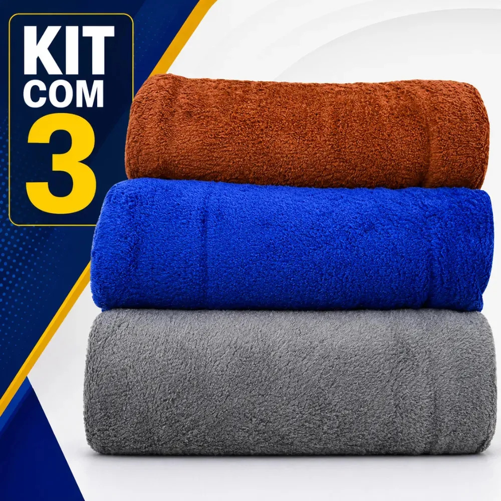 Kit 3 Mantas Soft Pet Grande Microfibra 110x90cm Super Macias Quente Lisas Sortida