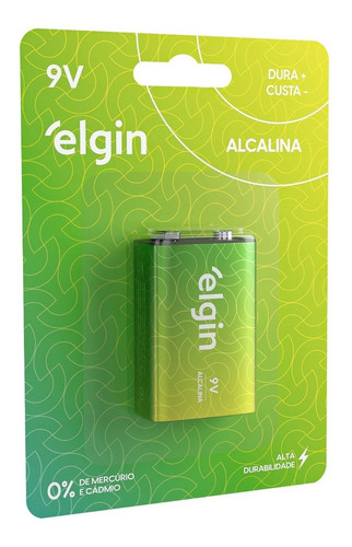 Pilha 9v Elgin Alcalina Retangular - 1 Unidad. Original