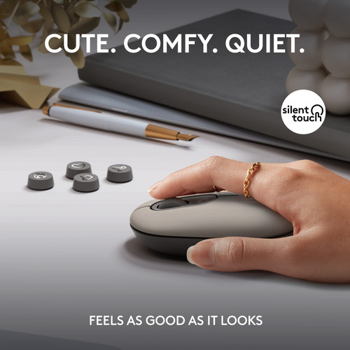 Mouse Sem Fio Logitech Pop Com Emojis Personalizáveis - Mist