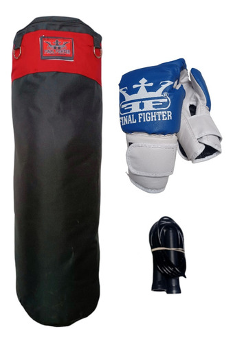 Combo Kit Bolsa De Boxeo Guantes Nene Soga Kick Boxing