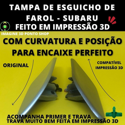 Imagem 2 de 5 de Tampa Lavador Farol Subaru Impreza 08-11 - Par Com Travas
