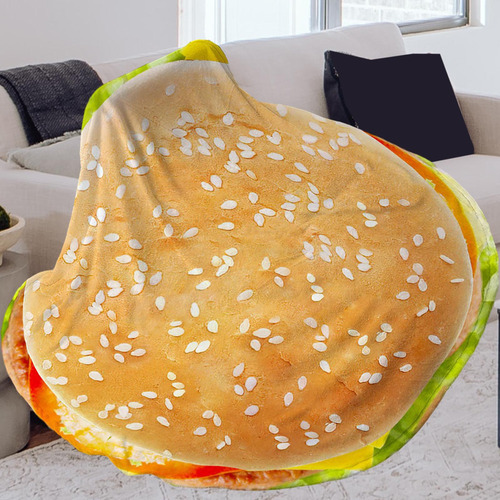 Manta De Hamburguesa, Manta De Franela Redonda Para 180cm