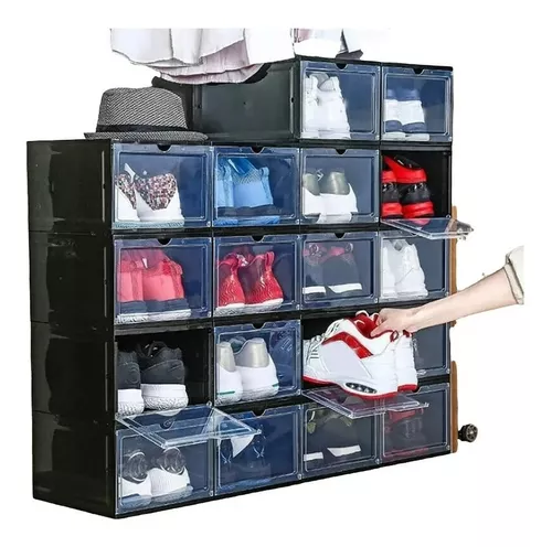 Caja Apilable para Zapatillas Zapatos Zapatera para Dormitorio Transparente  U497