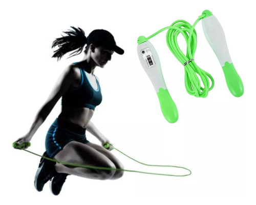 Cuerda De Saltar Para Fitness Ajustable Con Contador Color Azul Claro