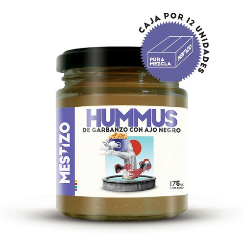 Hummus De Garbanzo Con Ajo Negro Mestizo Pack X12 Unidades