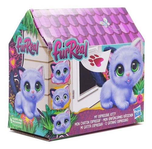 Juguete Furreal Peluche Mi Gatita Expresiva Azul