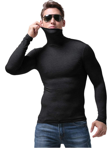 Salnier Sueter Basico Cuello Alto Manga Larga Para Hombre