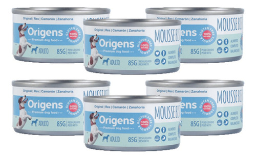 Origens Mousse Marino Res Camarón Zanahoria Adulto 85gr X6