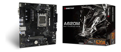 Placa-mãe Aurora Biostar M-atx Am5 Ddr5 A620mh Preta