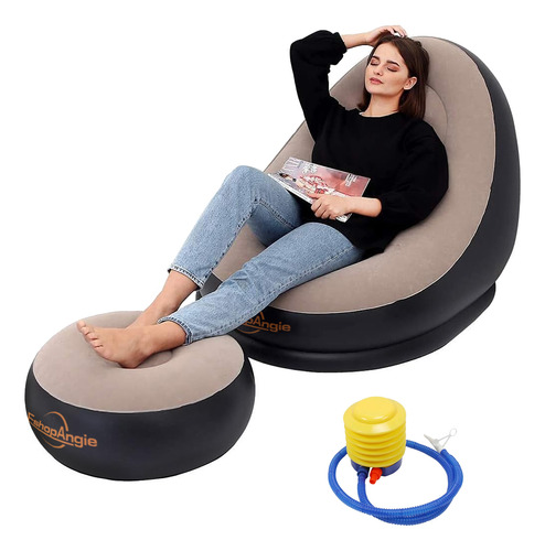 Sofá Tumbona Inflable Puff Inflable Reposa Pies + Inflador