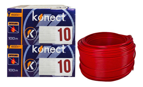 Cable Electrico Cca Konect Calibre 10 Rojo 100 Metros 2pzs