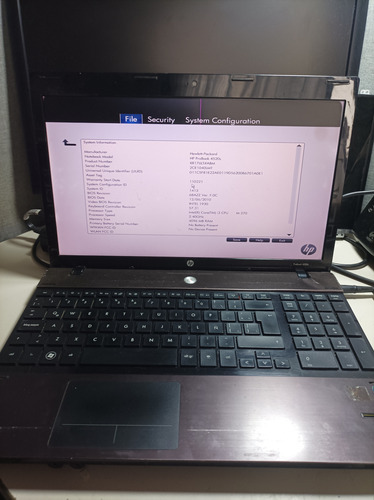 Laptop Hp Probook 4520s Pieza Motherboard Fan Flex Refaccion Marrón (Usado)