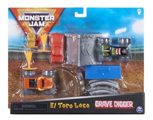 Monster Jam Toro Loco Y Grave Digger Pista C/ Rampas 58725