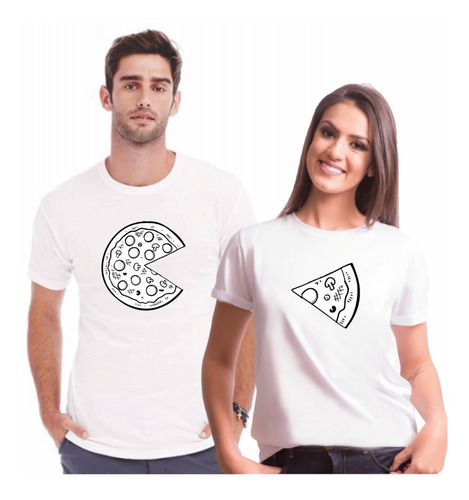 Kit Camiseta Para Casal Namorados Combinando Pizza Tumblr