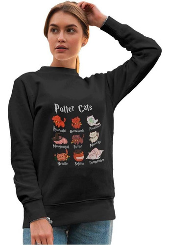 Poleron Polo Potter Cats Harry Potter Para Mujer Gatitos