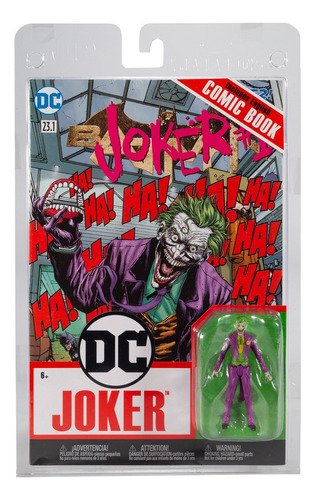 Figura De Acción Mcfarlane Joker Dc Rebirth 3'' + Cómic