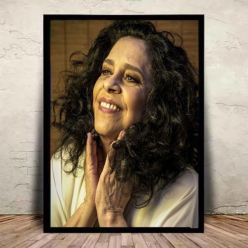 Quadro Emoldurado Poster Gal Costa Cantora Mpb Mold Vidro A3