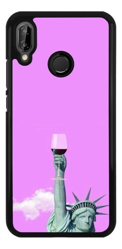 Funda Protector Para Huawei Estatua Libertad Copa Vino