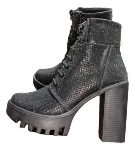 Botin Brillante Mujer, Bota Rockera Elengante Promocion Moda