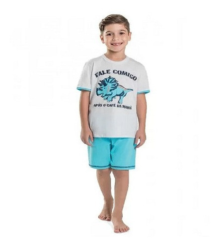 Pijama Curto Menino Triceratops Rolú 88962 - Tam 1 2 3