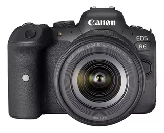 Canon EOS Kit R6 + lente 24-105mm IS STM mirrorless cor preto