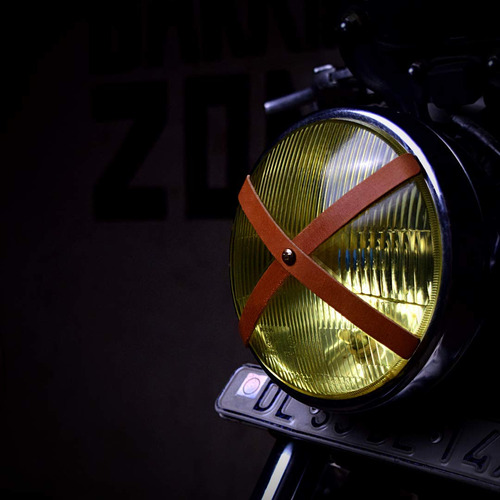 Sticker De Cuero Genuino Para Faro Café Racer Bicicleta Vint