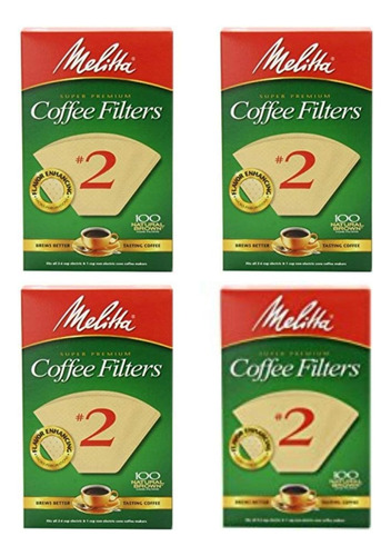 Filtros Para Cafe Melitta,100u.(paquete De 4),marron Natural